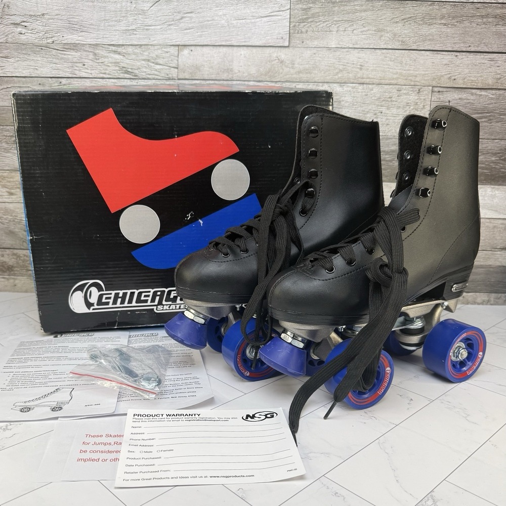 Chicago Skates CRS405 - Mens 4 Womens 5.5 - Black Roller Rink Skates 60mm Wheels
